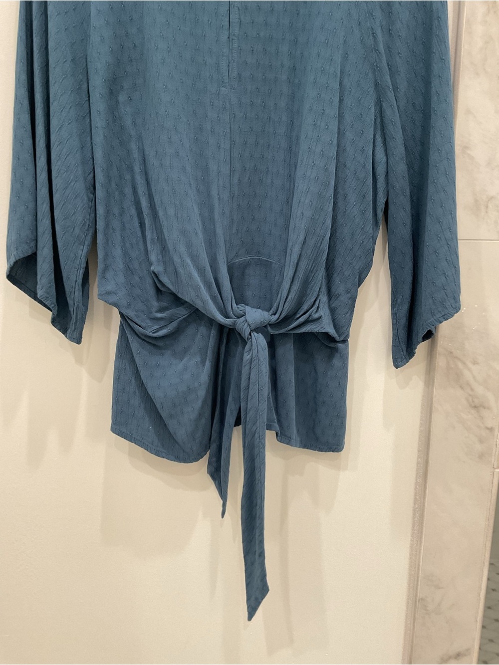 🔴Blue Rain Slate Blue Tie-Waist Blouse🔴 - Picture 6 of 10